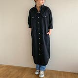 スナップボタン2WAYツイルロングワンピース ゆったり リラックス | JUNOAH | 詳細画像22