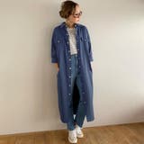 スナップボタン2WAYツイルロングワンピース ゆったり リラックス | JUNOAH | 詳細画像7