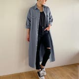 スナップボタン2WAYツイルロングワンピース ゆったり リラックス | JUNOAH | 詳細画像13