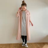 ピンク | スナップボタン2WAYツイルロングワンピース ゆったり リラックス | JUNOAH