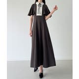 バイカラーピンタックセミフレアワンピース | JUNOAH | 詳細画像10 