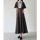 バイカラーピンタックセミフレアワンピース | JUNOAH | 詳細画像12 