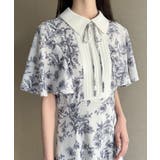 ブルー | バイカラーピンタックセミフレアワンピース | JUNOAH