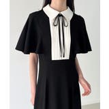 バイカラーピンタックセミフレアワンピース | JUNOAH | 詳細画像2 