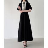 バイカラーピンタックセミフレアワンピース | JUNOAH | 詳細画像3 