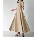 サイドベルト半袖テーラードフレアワンピース | JUNOAH | 詳細画像11 