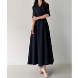 サイドベルト半袖テーラードフレアワンピース | JUNOAH | 詳細画像15 