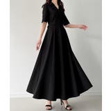 サイドベルト半袖テーラードフレアワンピース | JUNOAH | 詳細画像2 