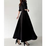 サイドベルト半袖テーラードフレアワンピース | JUNOAH | 詳細画像3 