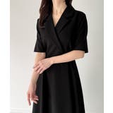 サイドベルト半袖テーラードフレアワンピース | JUNOAH | 詳細画像5 