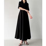 サイドベルト半袖テーラードフレアワンピース | JUNOAH | 詳細画像6 