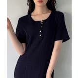 ヘンリーネックストレッチジャガードワンピース | JUNOAH | 詳細画像6