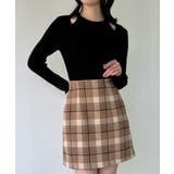 ブラック | カットアウトリブニットトップス | JUNOAH