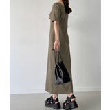 アシメネック半袖リブIラインワンピース | JUNOAH | 詳細画像12