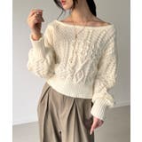 2wayワンショルケーブルショートニット | JUNOAH | 詳細画像4 