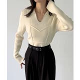 配色ラインビスチェデザインリブニット | JUNOAH | 詳細画像11 