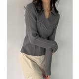 配色ラインビスチェデザインリブニット | JUNOAH | 詳細画像13 