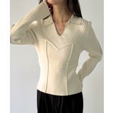 配色ラインビスチェデザインリブニット | JUNOAH | 詳細画像9 