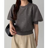 callautia パフスリーブラインストーンニット | JUNOAH | 詳細画像10 