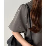 callautia パフスリーブラインストーンニット | JUNOAH | 詳細画像12 