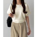 callautia パフスリーブラインストーンニット | JUNOAH | 詳細画像5 