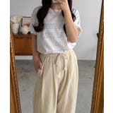 callautia ストライプワイドパンツ | JUNOAH | 詳細画像18 