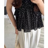 callautia 花柄ノースリーブフリルトップス | JUNOAH | 詳細画像3 