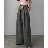 チャコール | callautia リネンライクワイドパンツ | JUNOAH
