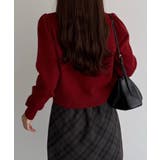 callautia 金ボタンパフスリーブショートニットカーディガン | JUNOAH | 詳細画像10 