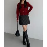 callautia 金ボタンパフスリーブショートニットカーディガン | JUNOAH | 詳細画像11 