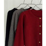 callautia 金ボタンパフスリーブショートニットカーディガン | JUNOAH | 詳細画像12 