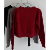 callautia 金ボタンパフスリーブショートニットカーディガン | JUNOAH | 詳細画像14 