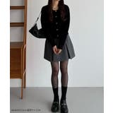 callautia 金ボタンパフスリーブショートニットカーディガン | JUNOAH | 詳細画像2 