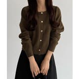 callautia 金ボタンパフスリーブショートニットカーディガン | JUNOAH | 詳細画像21 