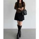 callautia 金ボタンパフスリーブショートニットカーディガン | JUNOAH | 詳細画像23 