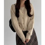 callautia 金ボタンパフスリーブショートニットカーディガン | JUNOAH | 詳細画像26 