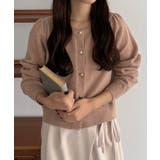 callautia 金ボタンパフスリーブショートニットカーディガン | JUNOAH | 詳細画像28 