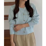 callautia 金ボタンパフスリーブショートニットカーディガン | JUNOAH | 詳細画像33 