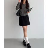 callautia 金ボタンパフスリーブショートニットカーディガン | JUNOAH | 詳細画像5 