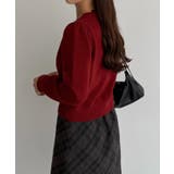 callautia 金ボタンパフスリーブショートニットカーディガン | JUNOAH | 詳細画像9 