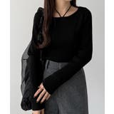 ブラック | callautia ホルターネックリブニット | JUNOAH