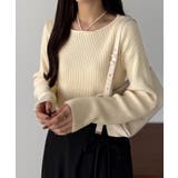 アイボリー | callautia ホルターネックリブニット | JUNOAH