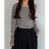 グレー | callautia ホルターネックリブニット | JUNOAH