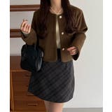 callautia ウールライクゴールドボタンノーカラージャケット | JUNOAH | 詳細画像16 