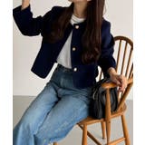 callautia ウールライクゴールドボタンノーカラージャケット | JUNOAH | 詳細画像22 