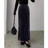 callautia ファスナースリットIラインべロアスカート（薄手、裏地なし） | JUNOAH | 詳細画像10 