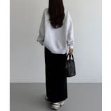 callautia ファスナースリットIラインべロアスカート（薄手、裏地なし） | JUNOAH | 詳細画像4 