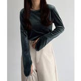 callautia バックオープンストーンベロアカットソー | JUNOAH | 詳細画像9