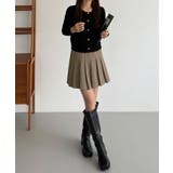 callautia ローウエストヘリンボーンプリーツミニスカート(インパン付き) | JUNOAH | 詳細画像11