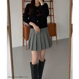 callautia ローウエストヘリンボーンプリーツミニスカート(インパン付き) | JUNOAH | 詳細画像2